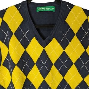Golf Knickers Limited Argyle Sweater Vest - Mens NAVYYellow...Size XL